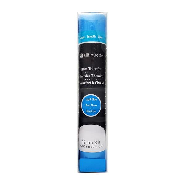 Silhouette Aufbügelfolie (HTV), Flex, Hellblau, Matt, 30,5 × 91,4 cm, 1 Rolle, HEAT-12SM-LTBLU-C