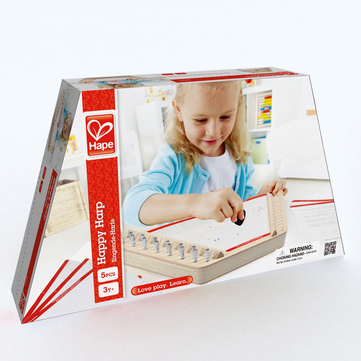 Hape Harfe – 20,1 × 3,4 × 40 cm – 5 Lieder – ab 3 Jahren – Holz