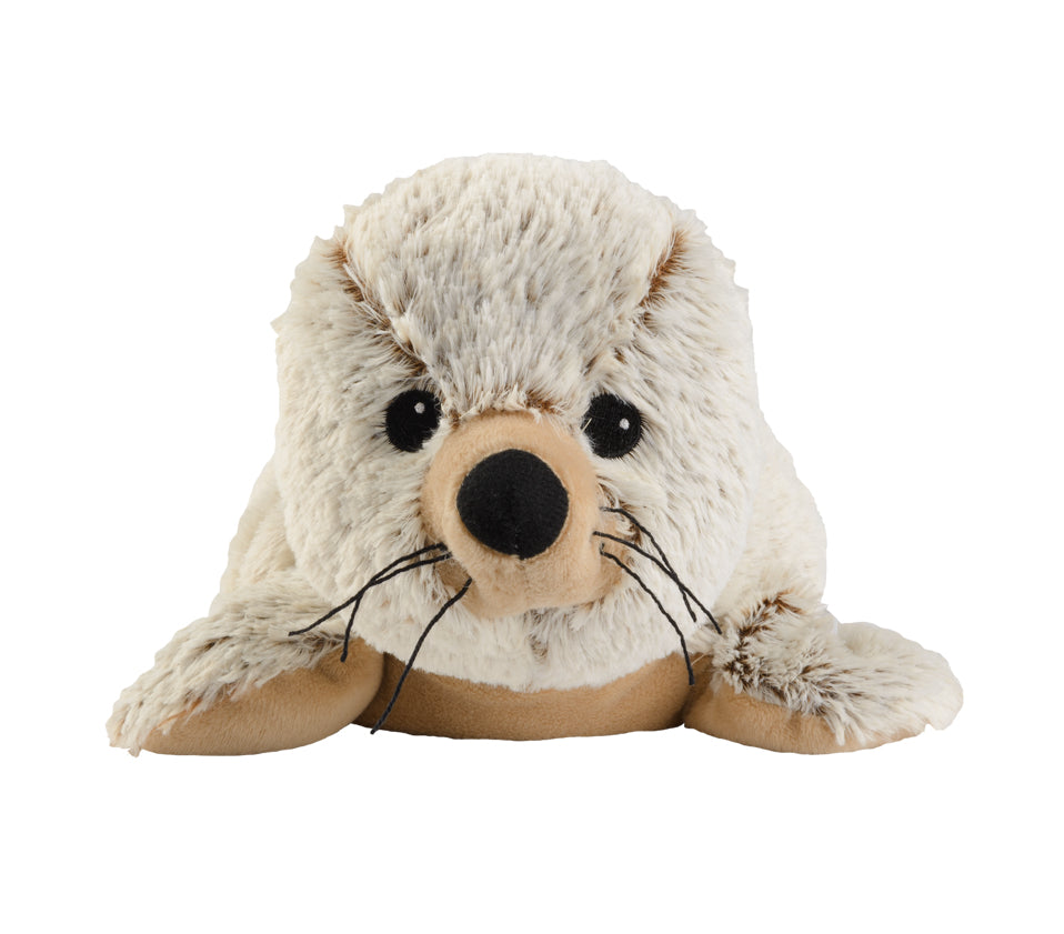 Warmies Robbe Mikrowellenbeheiztes Spielzeug – 310 mm, 730 g, hellgrau/beige