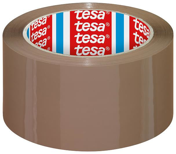 TESA Verpackungsklebeband, PP, braun, geräuscharm – 50 mm × 66 m – 6 Stück