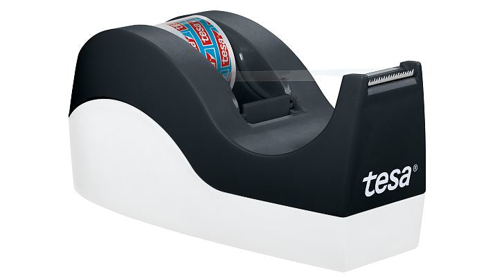 tesa Tischabroller Easy Cut – für Rollenbreite bis 19 mm, für Bandlänge bis 33 m, Metallmesser, rutschfest
