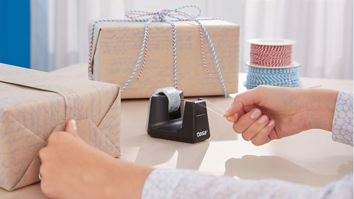 tesa Tischabroller Easy Cut Smart – für Rollenbreite bis 19 mm, für Bandlänge bis 33 m, Metallmesser