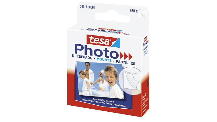 TESA Foto Klebepads – permanent, weiss, doppelseitig, 250 Stk.