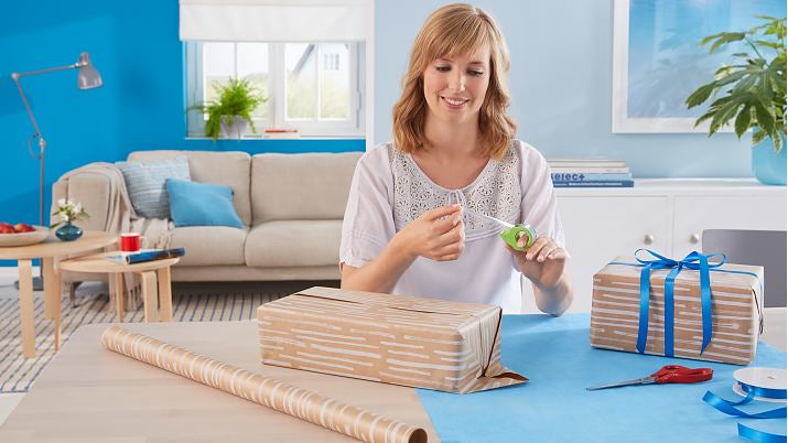 TESA Handabroller ecoLogo Mini – für Klebeband bis 19 mm × 10 m, inkl. 1 Rolle 19 mm × 10 m, Pack zu 16 Stück