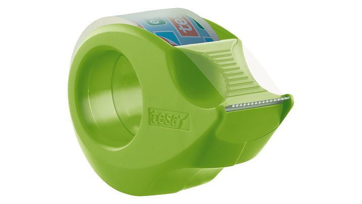 TESA Handabroller ecoLogo Mini – für Klebeband bis 19 mm × 10 m, inkl. 1 Rolle 19 mm × 10 m, Pack zu 16 Stück