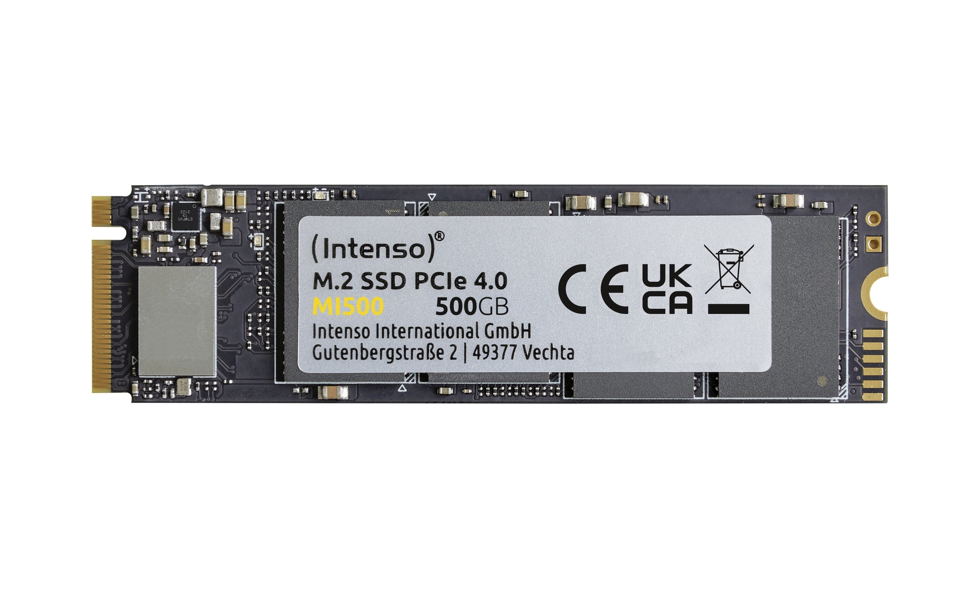 Intenso MI500 – 500 GB M.2 2280 PCIe 4.0 NVMe, 5'300 MB/s Lesen, 4'000 MB/s Schreiben