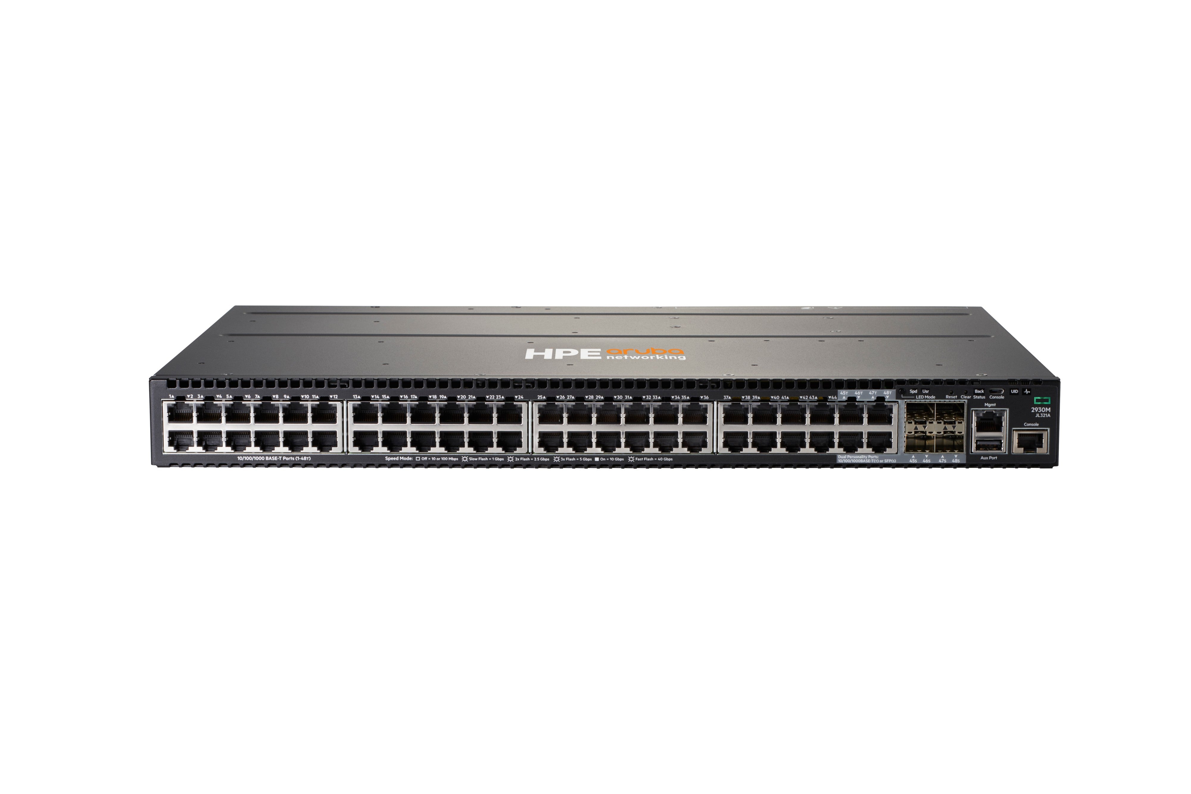 HPE 2930M-48G – Managed L3 Switch – 44× 1G, 4× SFP, 19", 1U