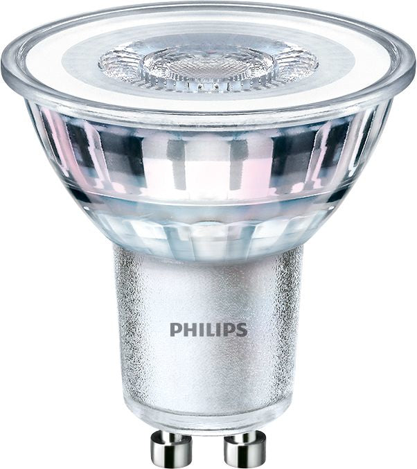 Philips by Signify Philips LED-Leuchtmittel GU10 Spot – 390 lm, 4,6 W, Neutralweiss 4000 K, 36° – 2 Stk., Silber, Glas