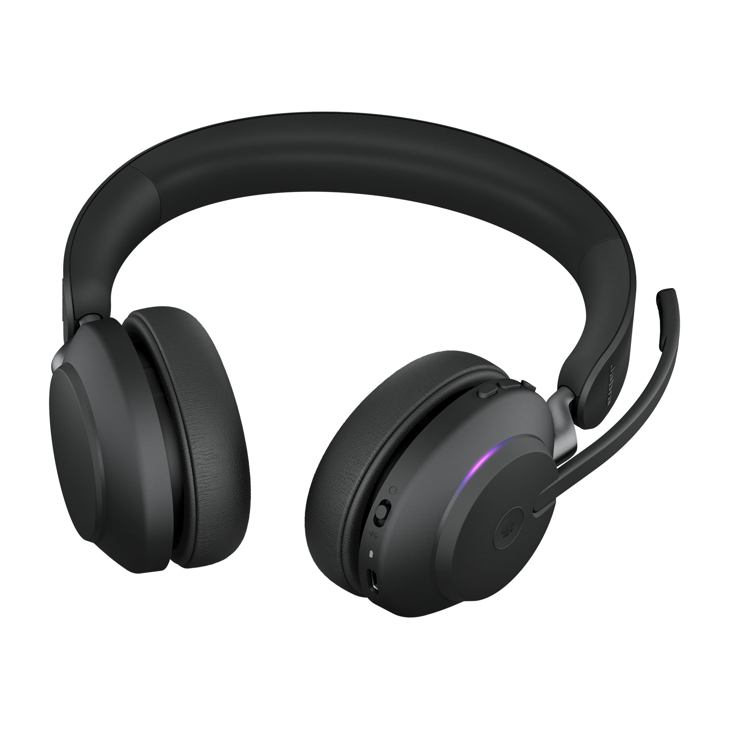 Jabra Evolve2 65 Office-Headset – On-Ear, Stereo, BT, MS Teams zertifiziert, mit USB-A-Dongle, Schwarz