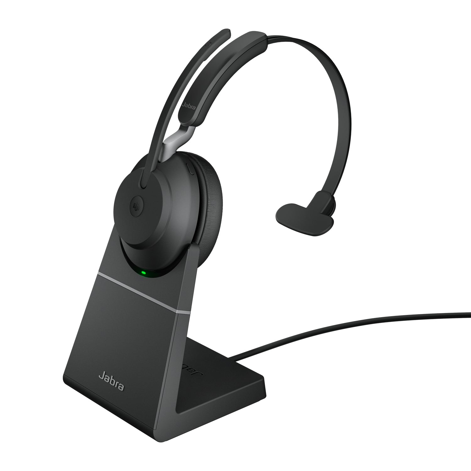Jabra EVOLVE2 65 LINK380A MS – Mono Headset – Bluetooth (USB‑A), mit Stand – Schwarz