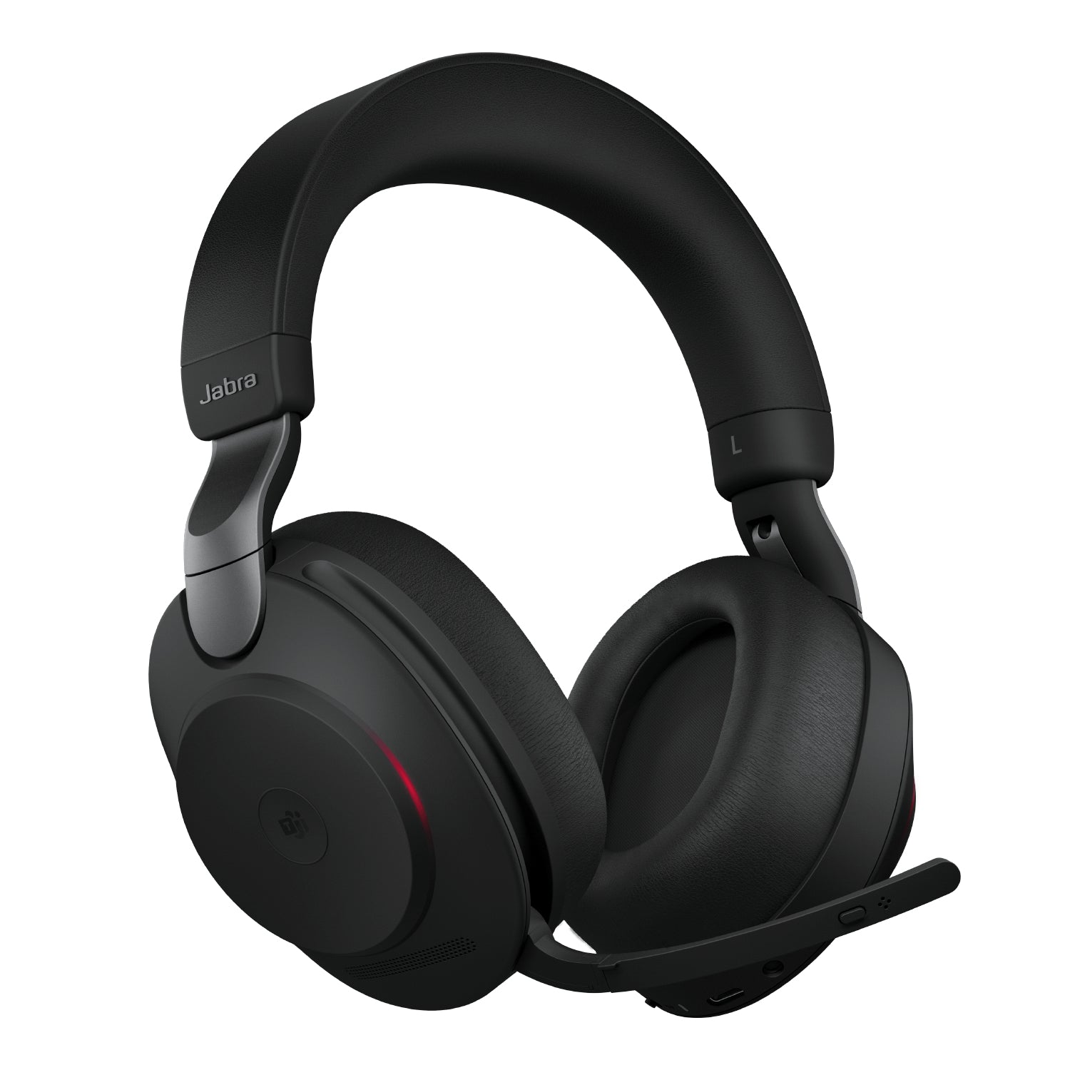 Jabra Evolve2 85 Office-Headset – Over-Ear, Kabel + BT, ANC, MS Teams zertifiziert, mit Ladestation, Schwarz