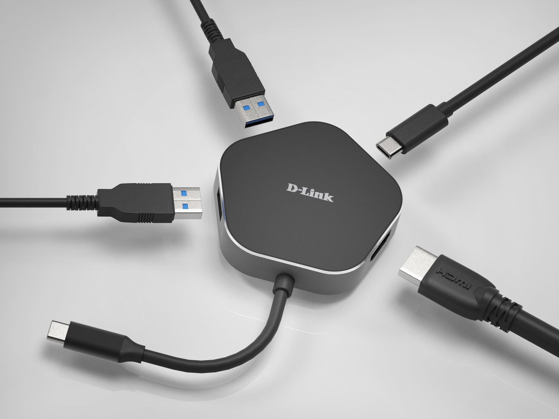 D-Link DUB-M420 Multiport-Adapter – Thunderbolt 3, 1× HDMI, 2× USB-A, 1× USB-C, 60 W PD