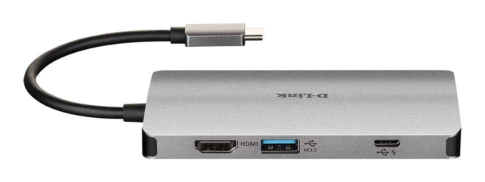 D-Link DUB-M810 USB-Hub – USB-C, 1× HDMI, 3× USB-A, 100 W PD, GbE, SD/microSD, TB3 × 1, für Windows/Mac/Linux
