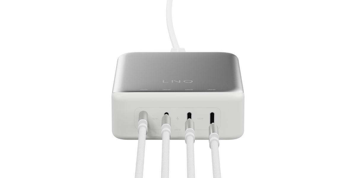 LINQ USB-Desktop-Ladegerät 240 W – USB-C×4, PD 3.1, GaN – für USB-C/USB-A Geräte