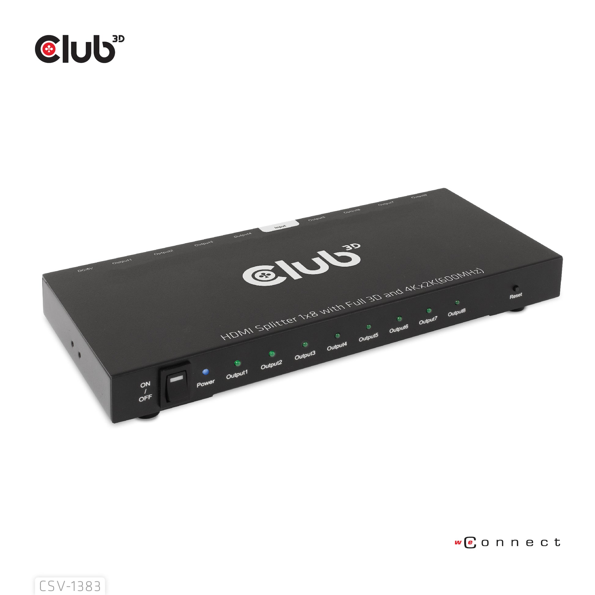 CLUB3D Club 3D – HDMI-Splitter 1×8, externes Netzteil, passiv