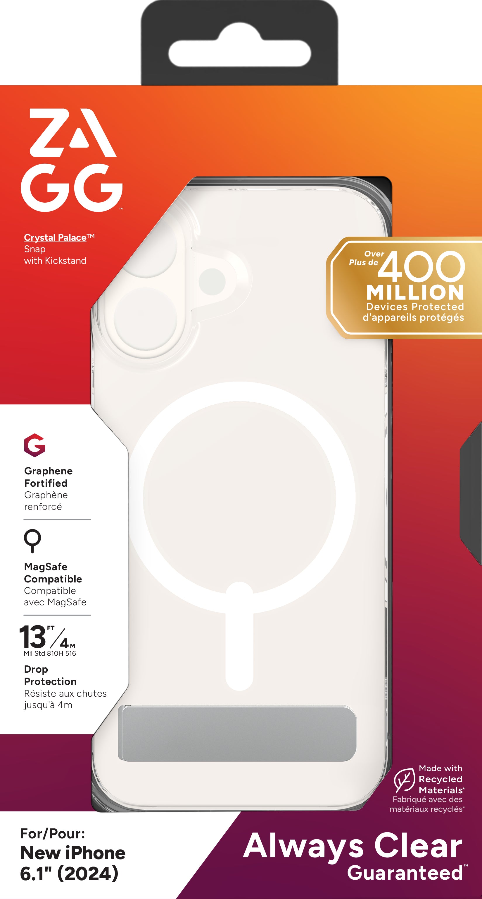 ZAGG Backcover Crystal Palace – für Apple iPhone 16 – transparent