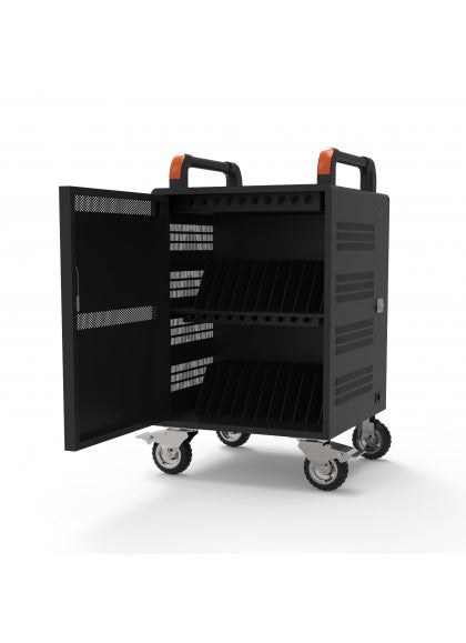 Port Designs naotic 901973 Notebook-Trolley – für Notebooks bis 15,6", 4 Rollen, Metall, schwarz