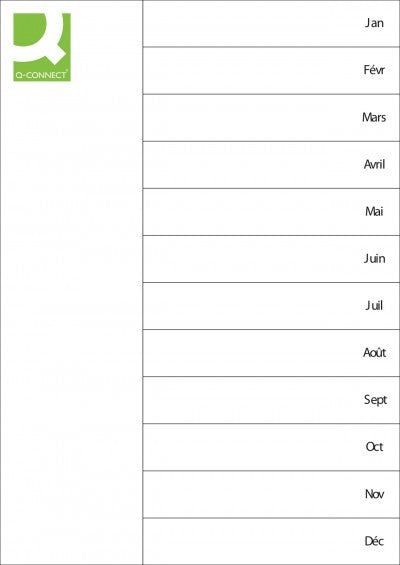 Connect Register – für A4, Kunststoff (PP), Jan.–Dez., 12-teilig, grau, 11-fach