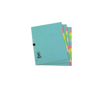 Connect Register – A4, 6-teilig, Karton, farbig, unbedruckt, mit Indexblatt, 11-fach Lochung