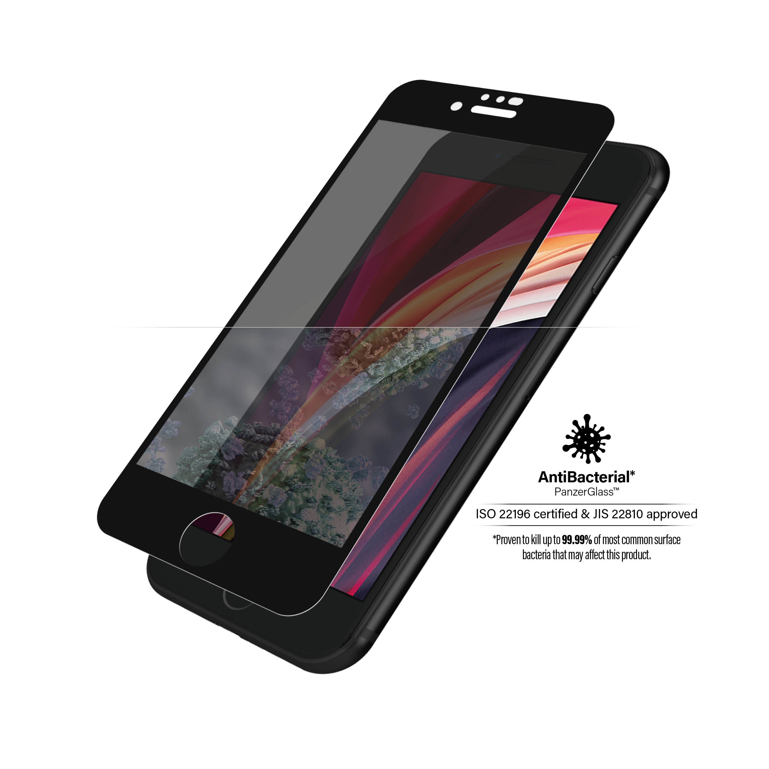 PanzerGlass Privacy-Filter (Panzerglas), Edge-to-Edge – für iPhone 6/6s/7 und andere