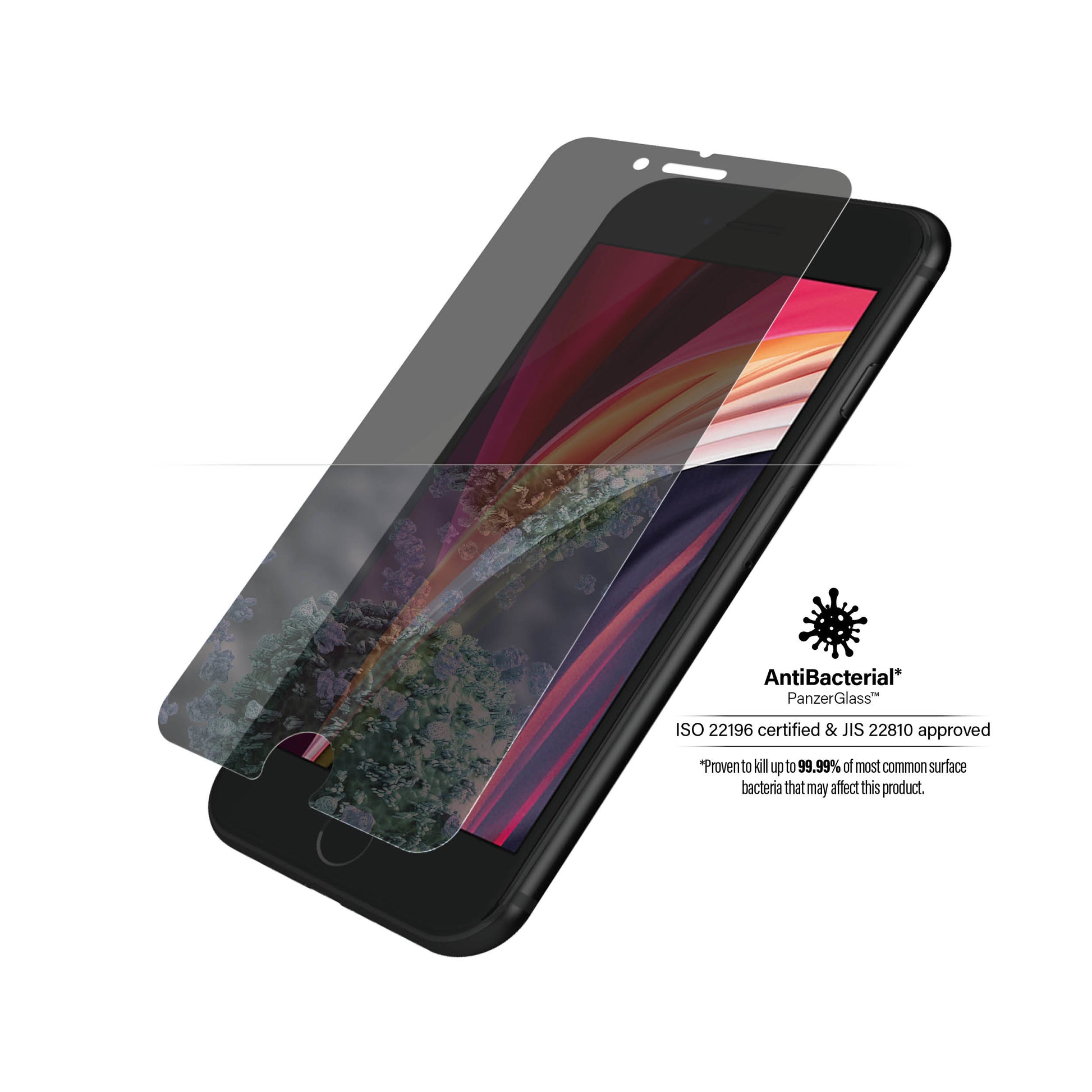 PanzerGlass Privacy-Filter (Panzerglas), Antibakteriell – für iPhone 6/6s/7 und andere