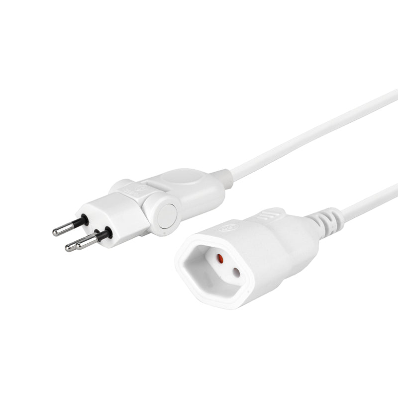 Steffen Verlängerungskabel T12–T13, 1 m, IP20, 1 mm², Winkelstecker – Weiss