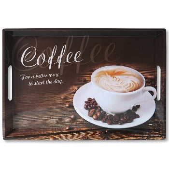Kesper Serviertablett Coffee – 35 × 50 × 4,5 cm, Melamin, Braun/Mehrfarbig, spülmaschinenfest