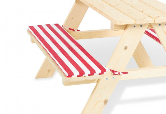 Pinolino Kinderträume Nicki Sitzkissen – 89 × 19 × 1,5 cm, Schaumstoff, Rot/Weiss