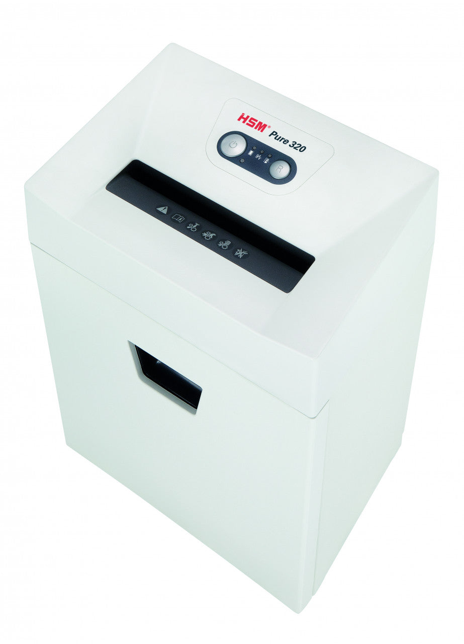 HSM PURE 320 – Aktenvernichter, DIN P-4, Partikelschnitt 3,9 × 30 mm, 25 l