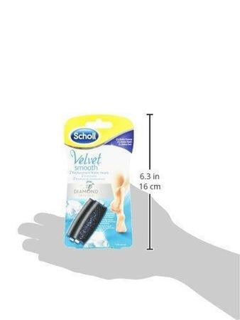 Scholl Ersatz-Rollenköpfe – für Scholl ExpressPedi Velvet – Diamantpartikel, sehr grobe Körnung – 2 Stk – schwarz