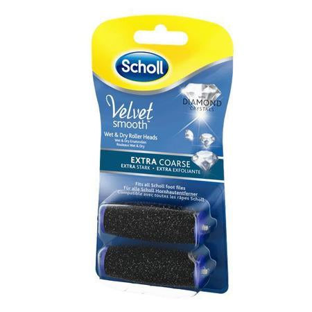 Scholl Ersatz-Rollenköpfe – für Scholl ExpressPedi Velvet – Diamantpartikel, sehr grobe Körnung – 2 Stk – schwarz