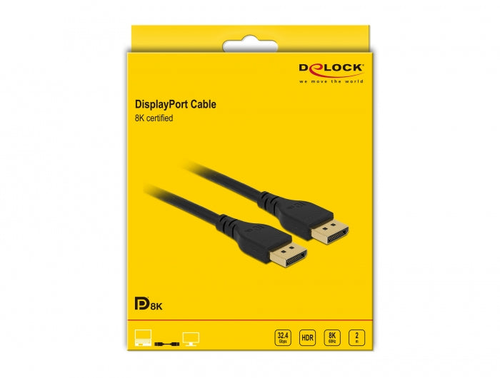 DeLOCK DisplayPort Kabel DP 1.4 8K 60 Hz – 2 m