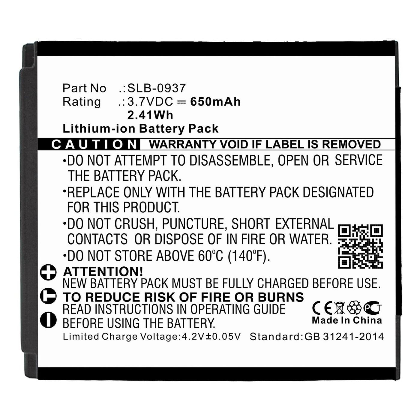 CoreParts SLB-0937 Ersatzakku – 3,7 V, 1000 mAh – für Samsung CL5, i8, L730 und andere – Schwarz