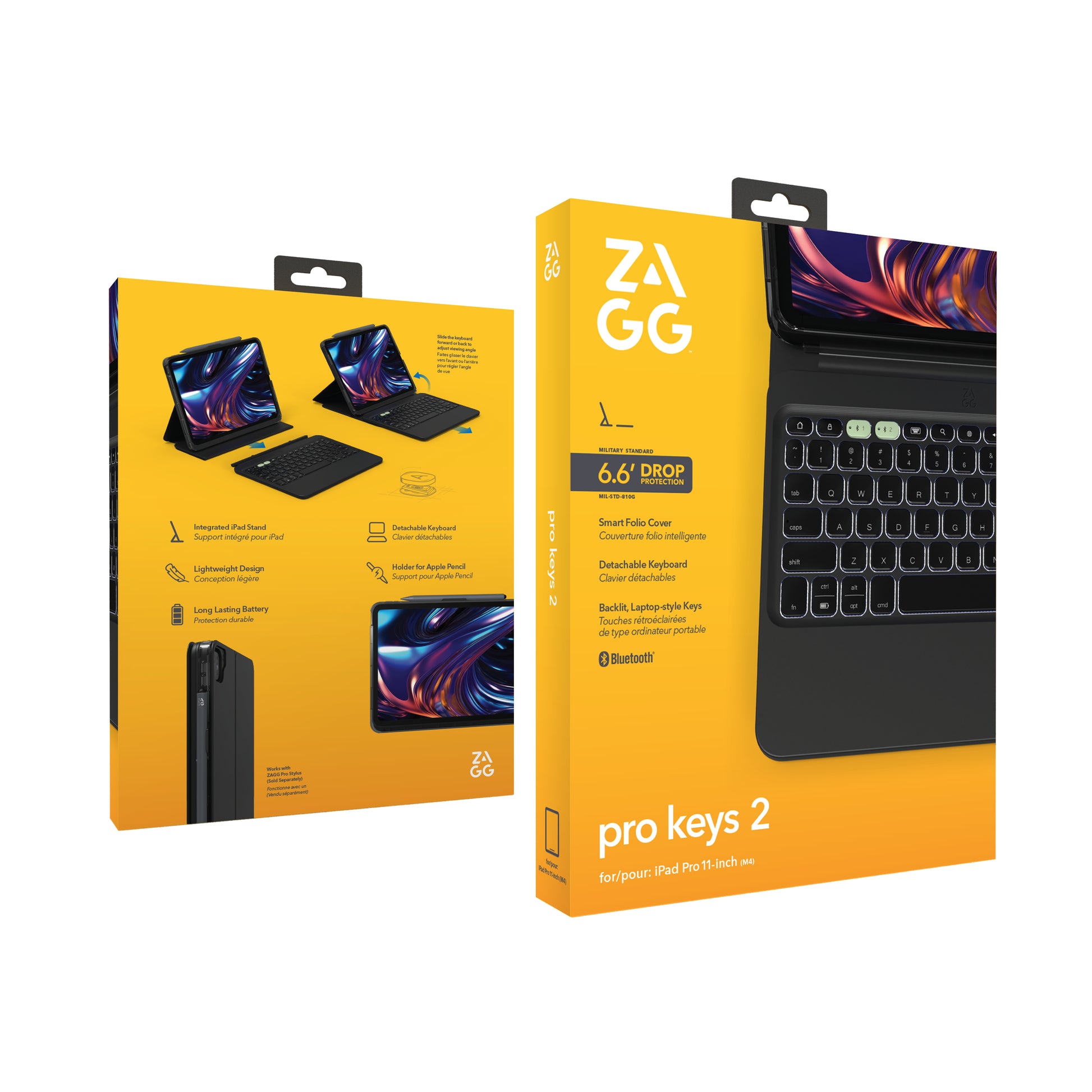 ZAGG KBPro Keys 2 – Tastatur, UK-Layout (EN), Schwarz – für iPad Pro 11" (M4) & iPad 11" (M5)