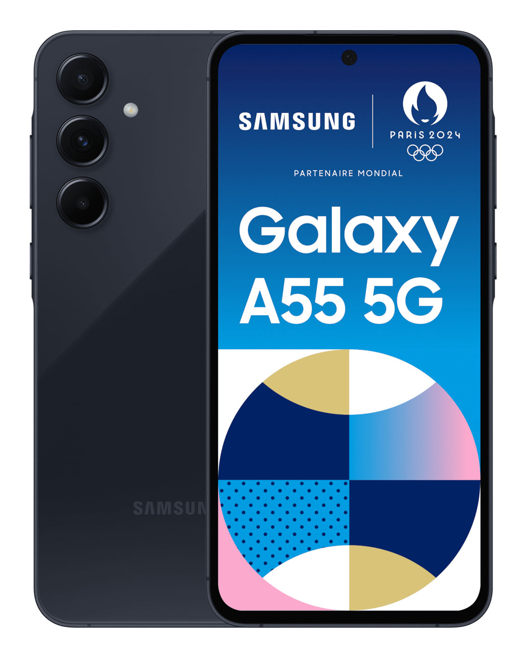 Samsung Galaxy A55 5G – navy, 6,6", 1080 × 2340, Android, 128 GB, 8 GB, Hybride Dual-SIM, IP67