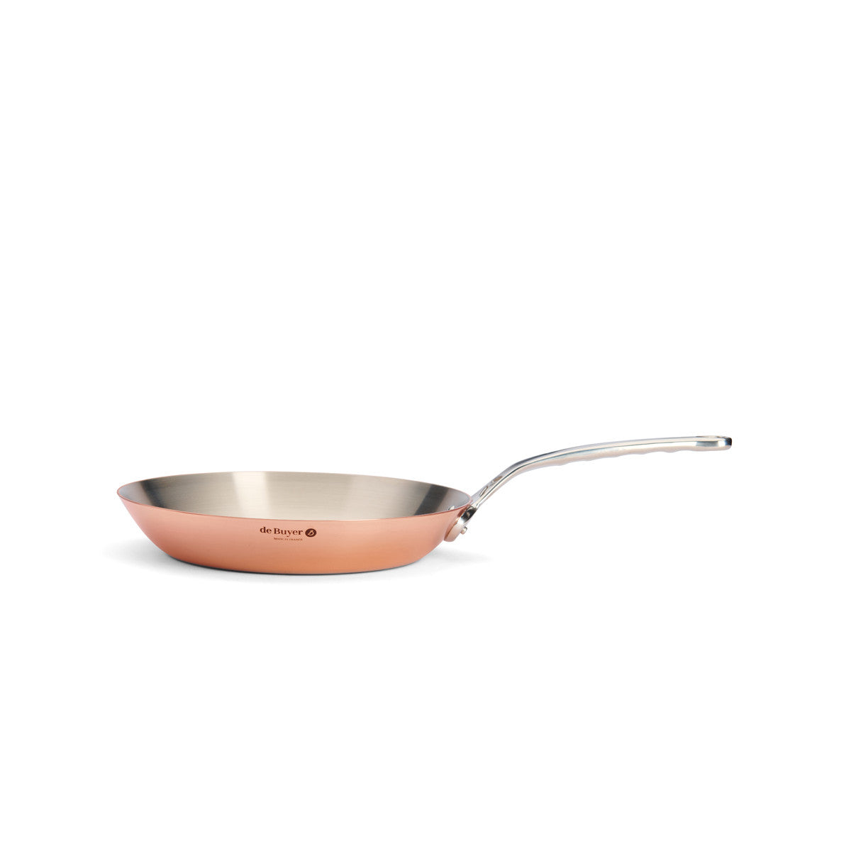 de Buyer Fonduepfanne Prima Matera – Ø 28 cm, Edelstahl/Kupfer, für Induktion, Gas, Glaskeramik und mehr