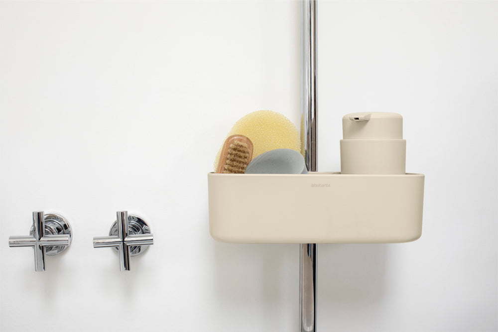 Brabantia Seifenhalter (Wand) – Kunststoff, 2 kg Tragkraft, Befestigung: Diverse, 13,3×24,4×7,5 cm, Beige