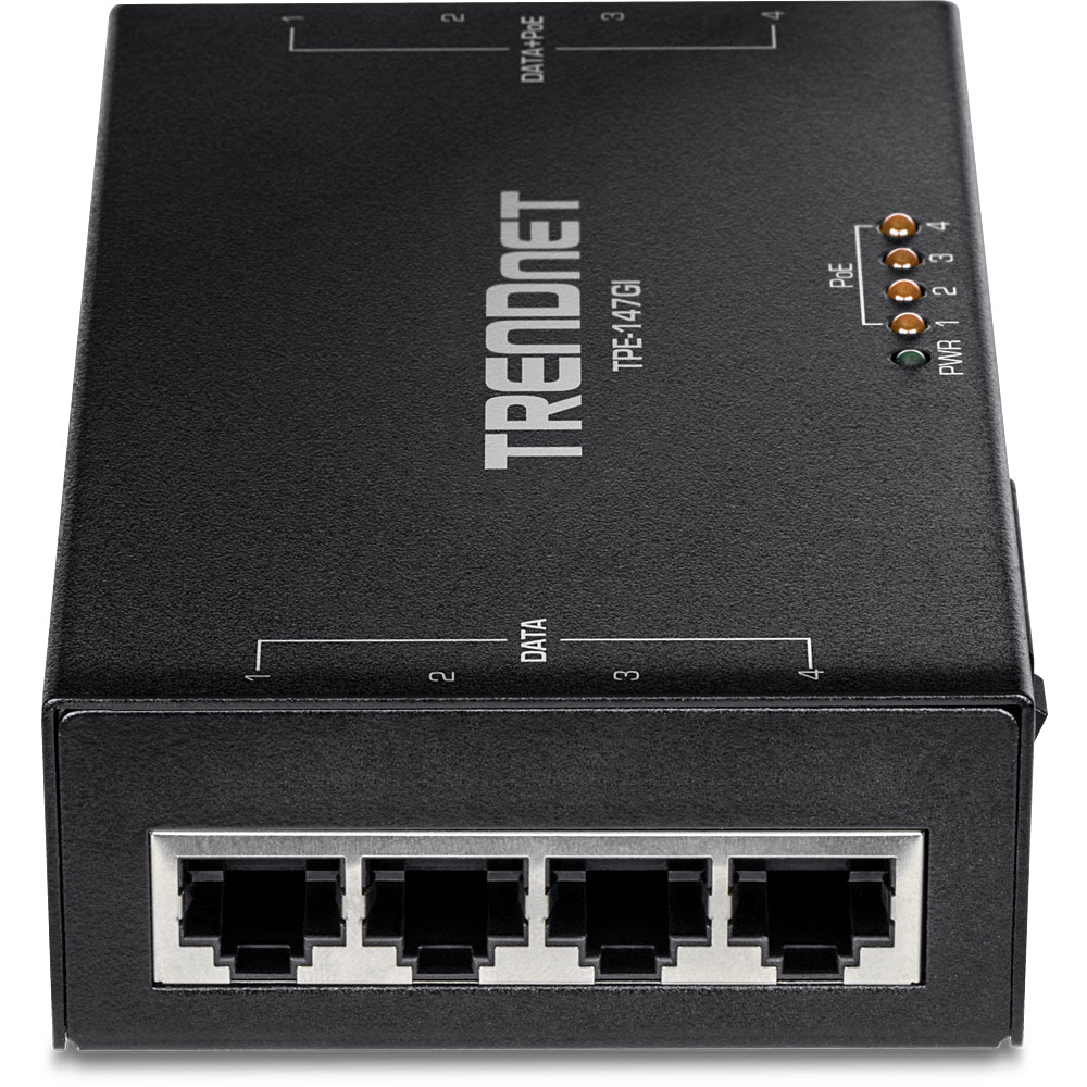 Trendnet TPE-147GI PoE-Midspan – 65 W, PoE+ (IEEE 802.3at), 4× RJ-45