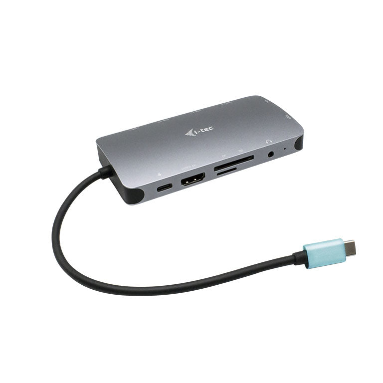i-tec Multiport-Adapter – USB-C, 1× HDMI, 1× VGA, 3× USB-A, 2× USB-C, 100 W PD, GbE, für Windows/Mac/Linux