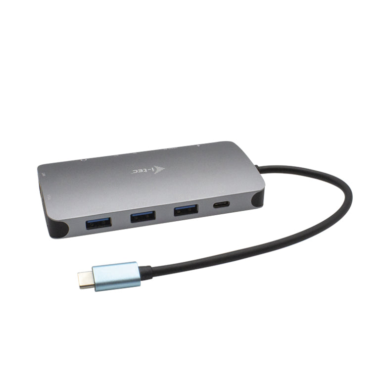 i-tec Multiport-Adapter – USB-C, 1× HDMI, 1× VGA, 3× USB-A, 100 W PD, GbE, für Windows/Mac/Linux