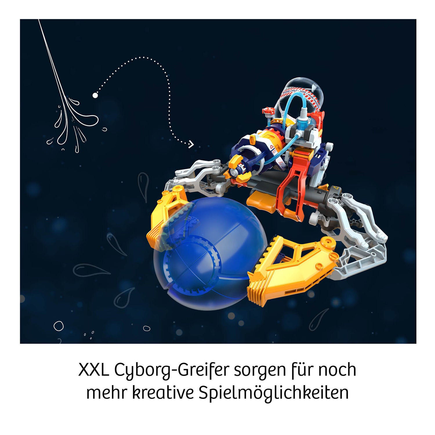 Kosmos Experimentier-Bausatz – Cyborg Water-Blaster, Hydraulik-Bausatz, ab 8 Jahren
