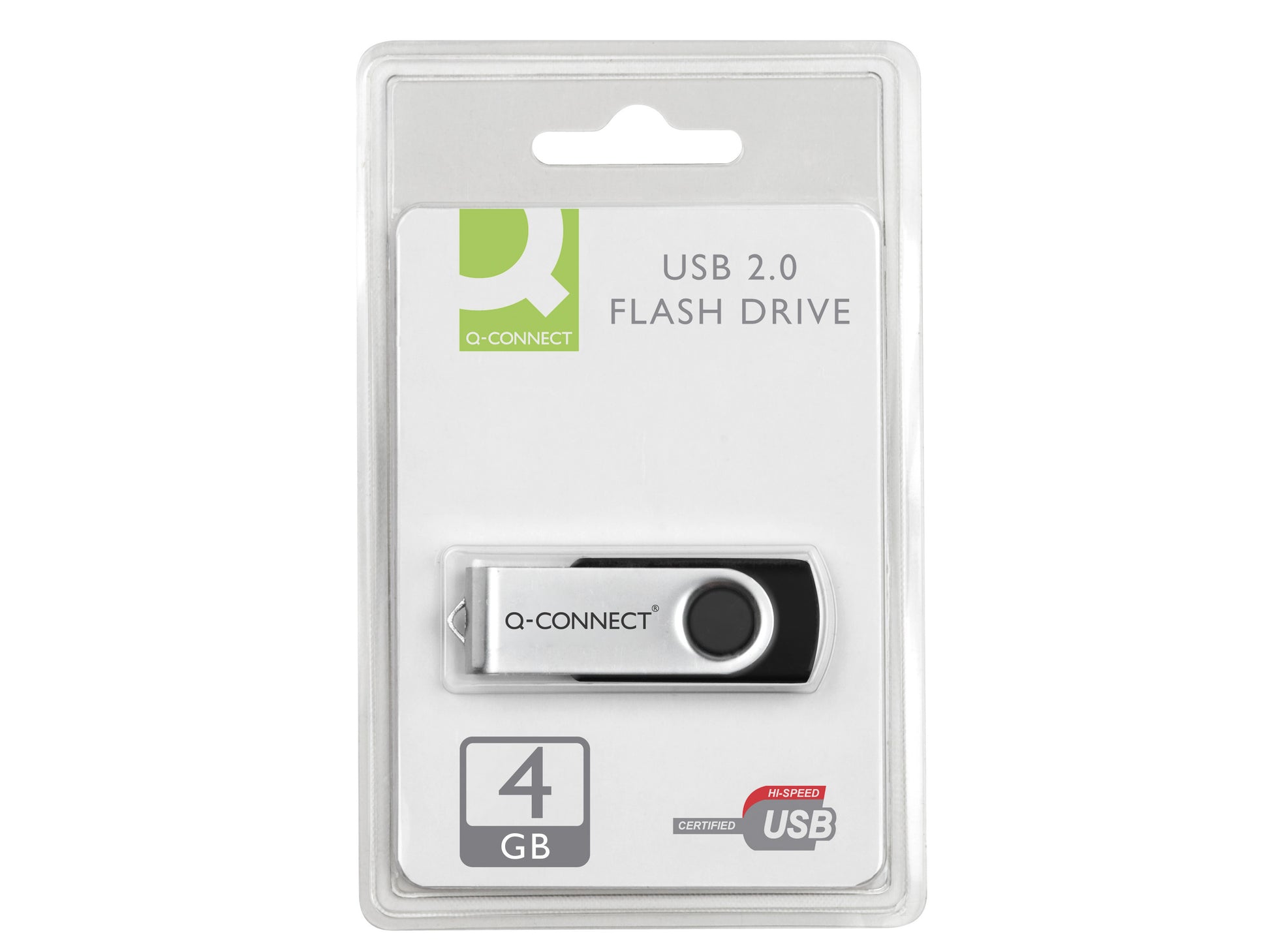 Q-CONNECT USB-Stick – 4 GB, USB 2.0, drehbarer Verschluss
