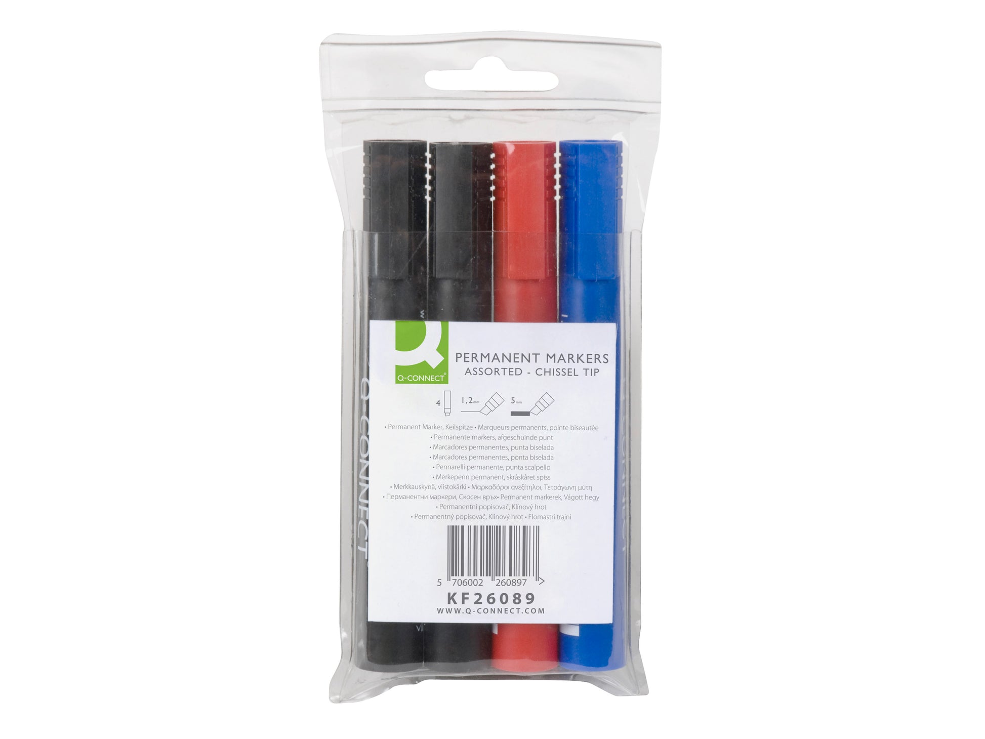 Q-Connect Permanent Marker – sortiert, 4er