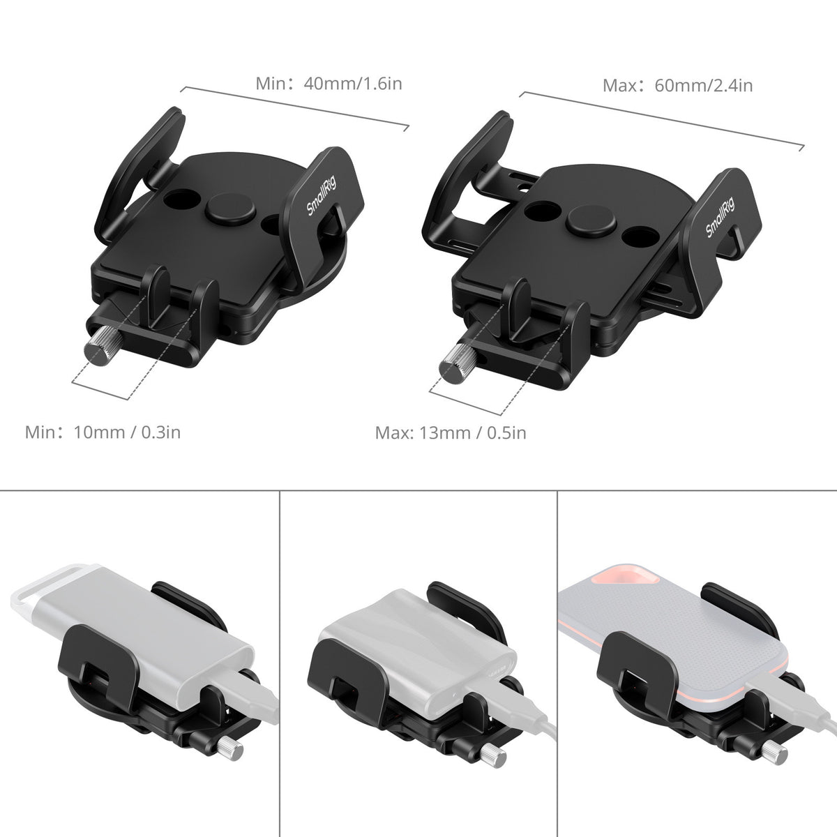SmallRig 5196 Klemmhalterung – für Smartphones – Schwarz