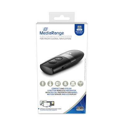 MediaRange H101 – Presenter – Laser (Klasse 1), Bluetooth, 2,4 GHz-Empfänger, Reichweite 10 m