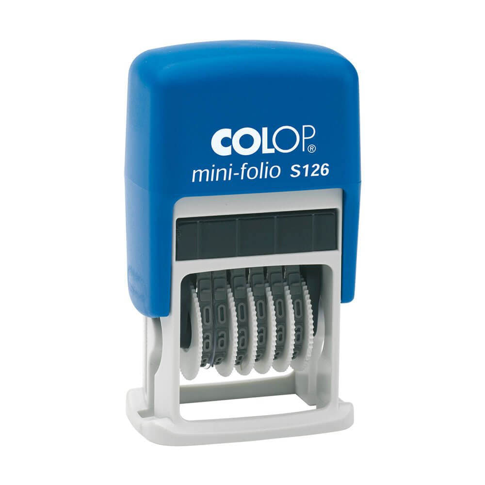 Colop S 126 – Selbstfärbender Ziffernstempel – Abdruck 4 × 19 mm – Blau