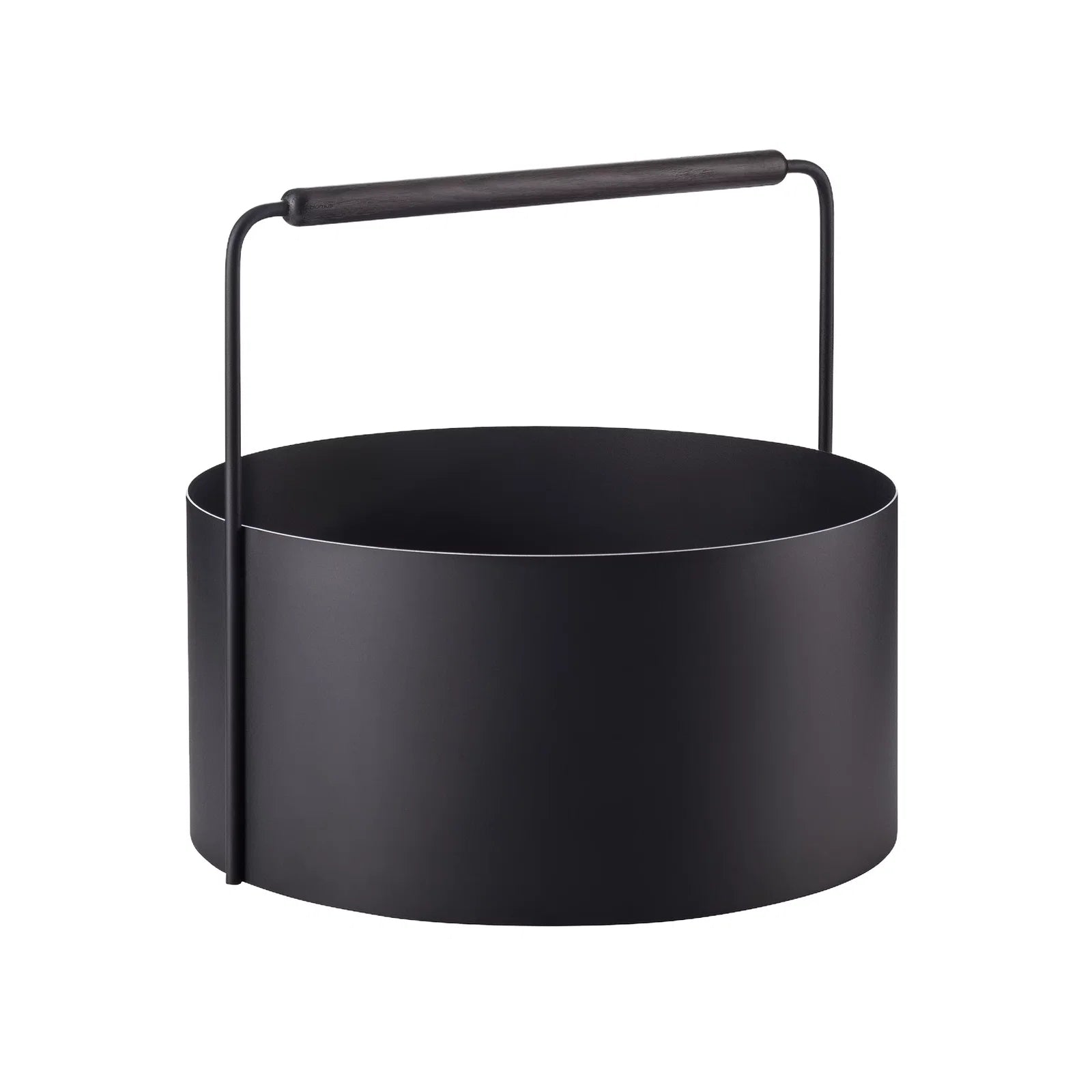 Blomus Ashi Aufbewahrungskorb – Stahl/Eiche – Schwarz – mit Griff – 450 × 420 × 450 mm