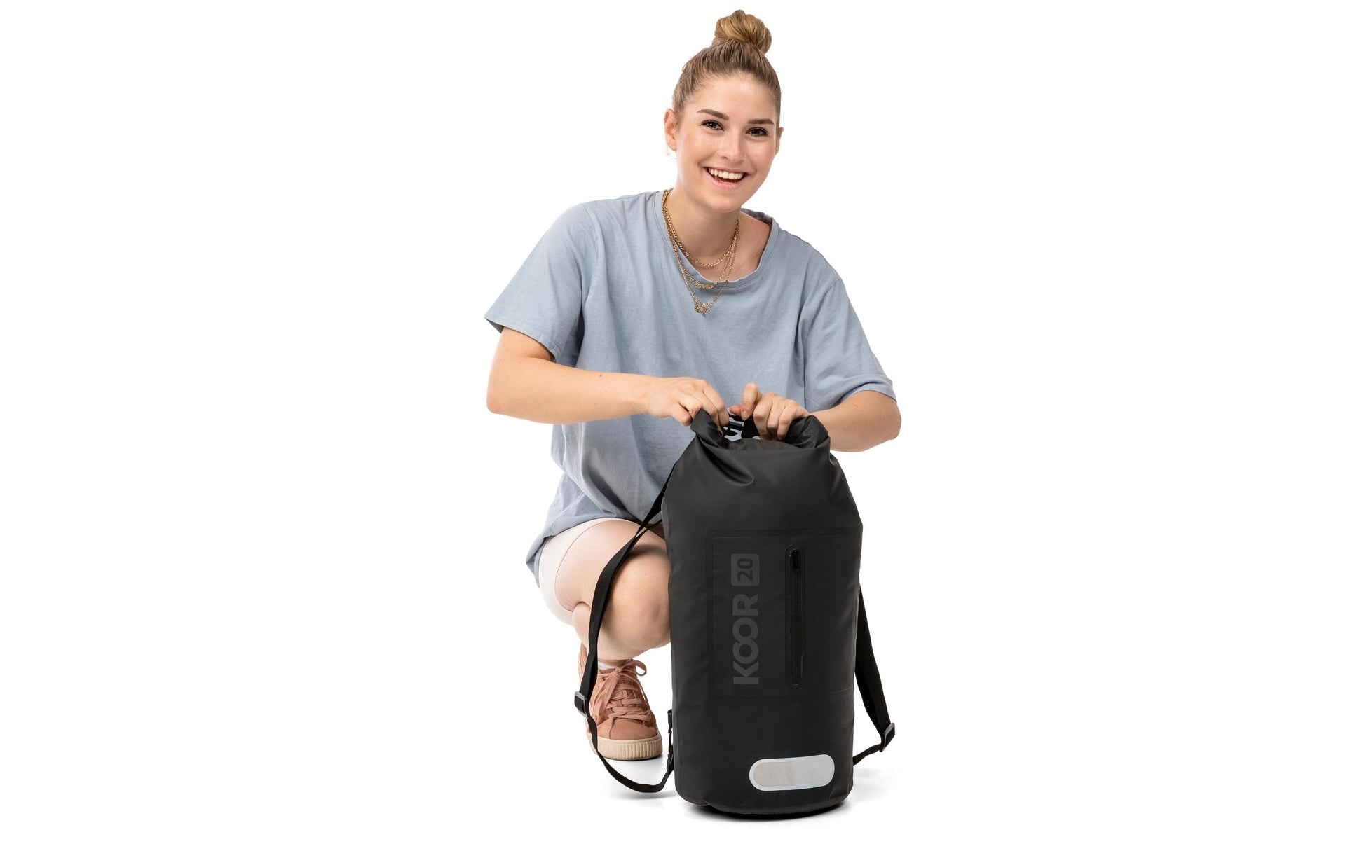 KOOR Sportrucksack – 20 l, wasserfest, PVC – Schwarz, 220 × 580 × 220 mm