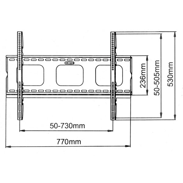 VALUE Wandhalterung – Fix – 32–60" – VESA 200×200–700×500 – bis 80 kg – Schwarz