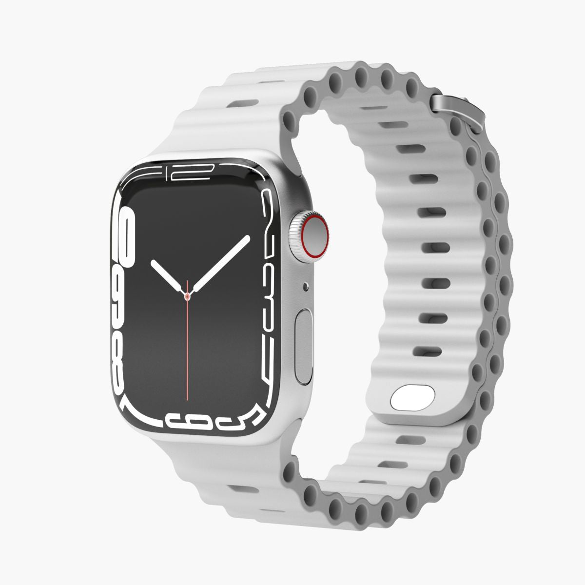 Vonmählen Wave Band 2 – Armband – für Apple Watch (diverse Grössen), Hellgrau, Elastomer (TPR)